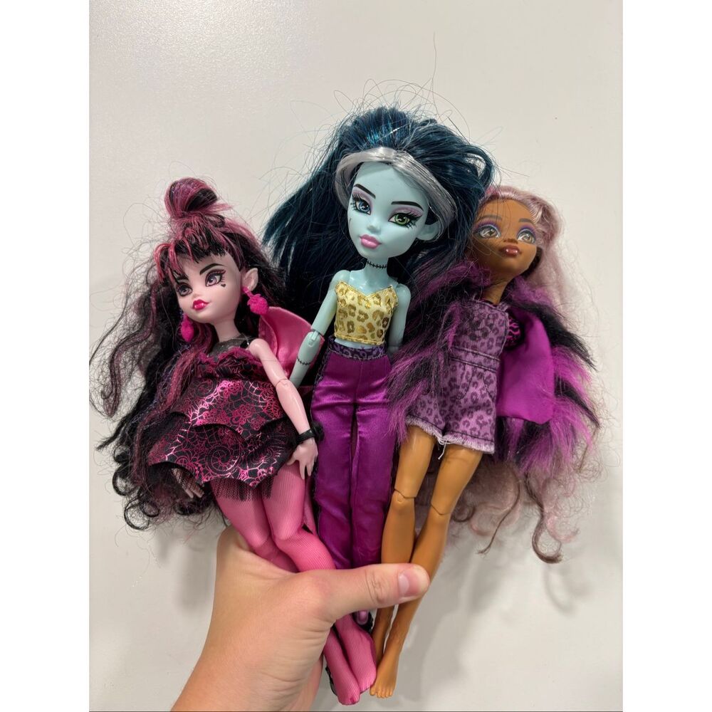 Monster High Doll Lot Draculaura Clawdeen Wolf Frankie Stein Mattel G3